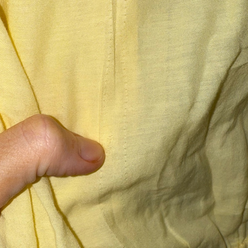LoveShackFancy Darryl Lace Trim Pale‎ Yellow Flutter Sleeve Ruffle Mini Dress - Picture 6 of 6